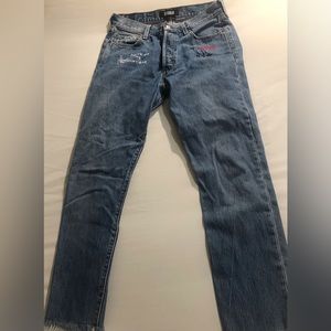 Reformation embroidered jeans size 28